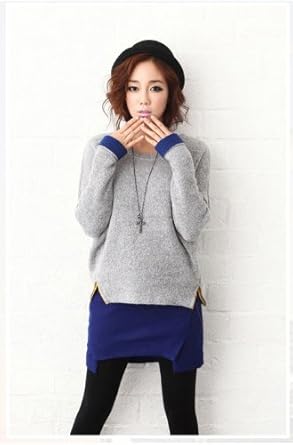 【クリックで詳細表示】30-06 ニットトップス スカート セット (2： グレー/ブルー Lサイズ) ： 服＆ファッション小物通販 ｜ Amazon.co.jp