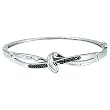 Silver Black and White Diamond Bangle Bracelet (0.25 cttw, I-J Color, I2-I3 Clarity)