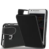 from Gadget Giant Gadget Giant SAMSUNG GALAXY S2 S II I9100 - Black Supreme Flip Leather Case / Cover / Pouch - With Clip In Holder + FREE Screen Protector