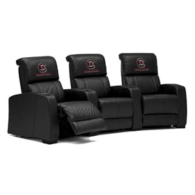 South Carolina Gamecocks Leather Theater 4 Seats with Straight Configuration