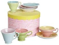 Rosanna Tea's Me Gift-boxed Teacups and Saucers, Set of 4