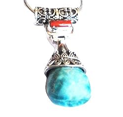 Gifts for Moms Silver Multi Gemstone Pendant with Chain 1.75 inches (gpndt015)