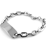 Men's Stainless Steel ID Mariner-Style 7.8mm Link Chain Bracelet 8.5"