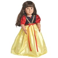 2 Item Bundle: Little Adventures Snow White 18' Doll Dress + Hair Bow-Fits American Girl, Build a Bear