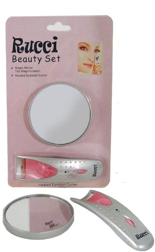 Rucci Heated Eyelash Curler with 10X Suction Cup Mirror