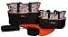 Tinny Tots 5pcs/set Baby Diaper Bag Nappy Mummy Bag Doted Maternity Handbag Changing Baby Messenger Bag (ORANGE) RS.1499.00
