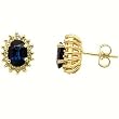 14K Yellow Gold Sapphire and Diamond Earrings