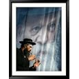 An Ultra-Orthodox Jewish Man Plays a Flute Framed Photographic Poster Print, 34x45