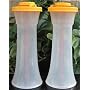 Tupperware Large Hourglass Salt & Pepper Shakers with Goldenberry Shaker Seals