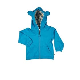Green Baby Long Sleeve Hooded Zip Top (0 - 3 Months, Blue)