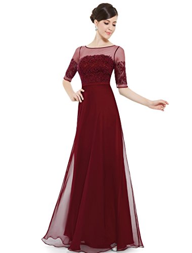 Ever Pretty Lace Illusion Half Sleeve Elegant Evening Dress/Prom Gown 08459