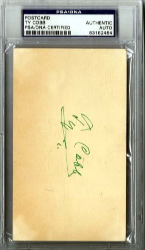 Ty Cobb Autographed/Hand Signed Postcard 1957 PSA/DNA Slabbed #83182464