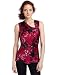 Kenneth Cole Women's Petite Winter Floral Woven Top, Dark Fuschia, Petite/Medium