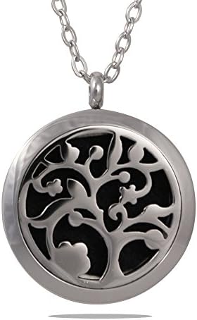 Essential Oil Diffuser Necklace - Tree of Life II Stainless Steel Aromatherapy Pendant