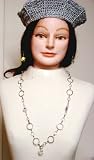 Hand Crocheted Metallic Silver Gimp Beret for Women and Teens Offered in Combination with Sterling...