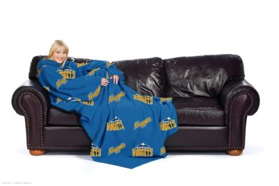 Denver Nuggets Adult Comfy Throw Blanket with Sleeves