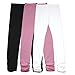 Stretch Girls Legging for School: Kid Toddler Yoga Dance Cotton Tights 3pcs Set White/Black/Pink Size 8(8-9 Years)