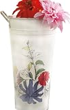 Tag Metal Flower Bucket, Sarah's Garden, 13.25-Inches Tall x 7.25-Inches Diameter