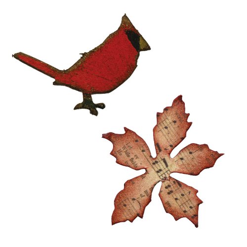 Sizzix Movers & Shapers Magnetic Die Set 2PK - Mini Cardinal & Poinsettia by Tim Holtz