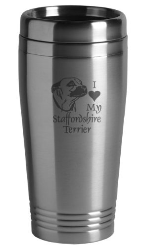 16-ounce Stainless Travel Mug Staffordshire Terrier
