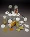 Glass Spice Bottles - Set of 16 (Clear/White) (3.75 tall x 1.75 diameter)