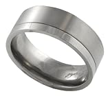 Titanium Single Groove Brushed Satin Flat Band