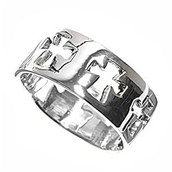Sterling Silver Ring - Cross - Size: 6-9