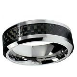 Tungsten Carbide Ring With Black Carbon Fiber Center