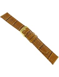 20mm Morellato Genuine Leather Alligator Grain Lightly Padded Stitched Matte Honey Watch Band Regular-2226