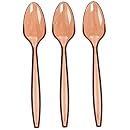 Amscan Big Party Pack 100 Count Mid Weight Plastic Spoons, Brown