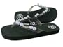 Volleyball charms 3 dimensional themed heavy duty flip flop sandals women's Sizes with Pewter Side Out Charm , 7