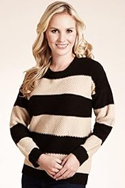 Petite Block Striped Knitted Jumper