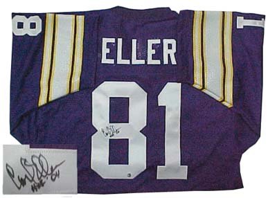 Carl Eller Autographed/Hand Signed Custom Purple Jersey with HOF 04 Inscription
