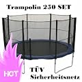XL Trampolin 250 TopFit Set - Gartentrampolin Trampoline 2,50 inkl. Sicherheitsnetz und Sicherheitsplane
