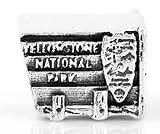 Sterling Silver Yellowstone National Park Sign Travel European Bead