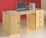 Schreibtisch MANAGER, Kiefer massiv, natur lackiert, NORDISCHE KIEFER (7250-A)
