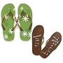 Medium Graphic Daisy "Just Married" Flip Flop Sandals