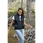 Womens black gilet / bodywarmer padded sleeveless quilted jacket