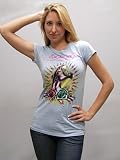 Ed Hardy - ED HARDY PANTHER & ROSES TSHIRT IN LIGHT BLUE