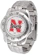 Nebraska Cornhuskers Suntime Mens Sports Watch w/ Steel Band - NCAA College Athletics