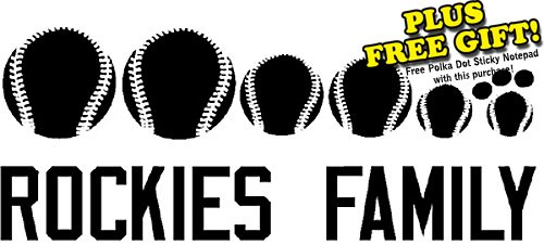 Rockies Baseball Family Vinyl Wall / Car Decal Stickers + with Free Polka Dot Sticky Notepad