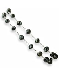 16 Carat Black Diamond Briolette Bracelet 7.5 Inches