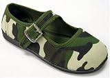 Girls Camo Print Mary Janes