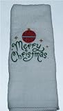 Kitchen Bath Home Hand Towel Embroidered Xmas Ornament