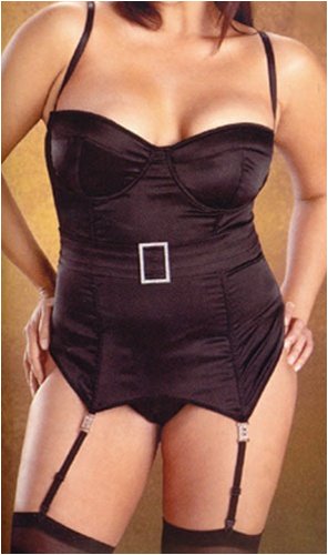 Plus Size Black Jeweled Belt Bustier 1x 2x 3x