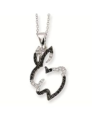 Sterling Silver CZ Cubic Zirconia Bunny 18in Necklace - Antique Boutique - Vintage Style - Jewelry