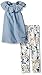 Calvin Klein Girls' Light Blue Chambray Tunic and Printed Jersey Leggings,Blue,3T