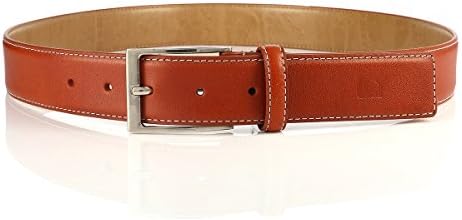 Buyreal Genuine Leather Dress Belt for Men 35mm 34 Tan