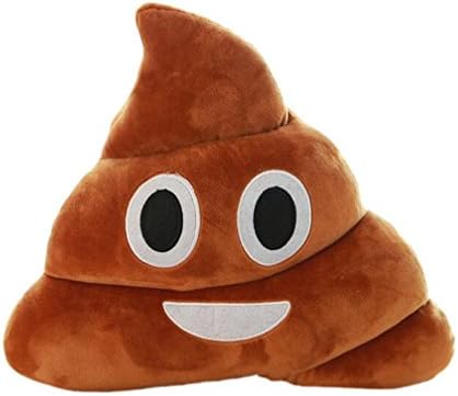 SIX Blessing Emoji Poop Shaped Stuffed Pillow Cushion Smiley Face Doll Toy Standard Big A