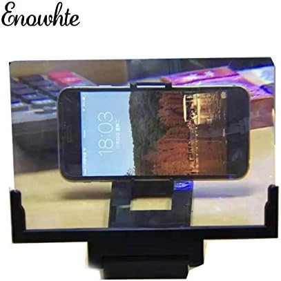 Enowhte 3D Folding Portable Mobile Phone Screen Magnifier Bracket Enlarge Stand for Iphone 5 5s 5c 4 Samsung Galaxy S6 S5 S4 Note4 HTC All Kind of Cell Phones (Stand Black)